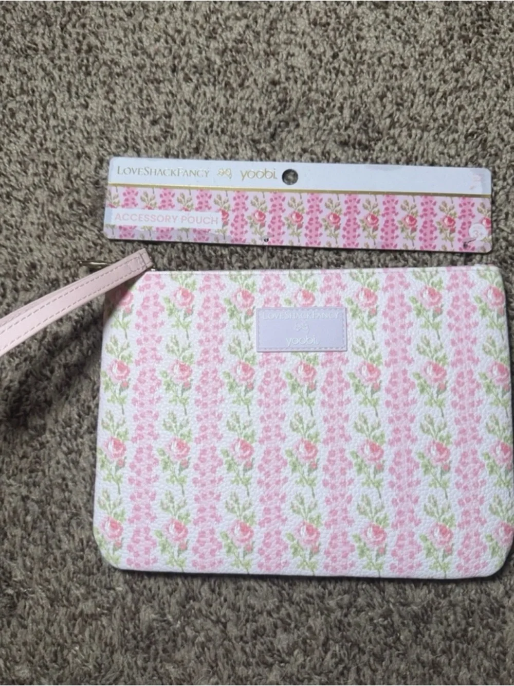 LoveShackFancy Pink Floral Accessory Pouch